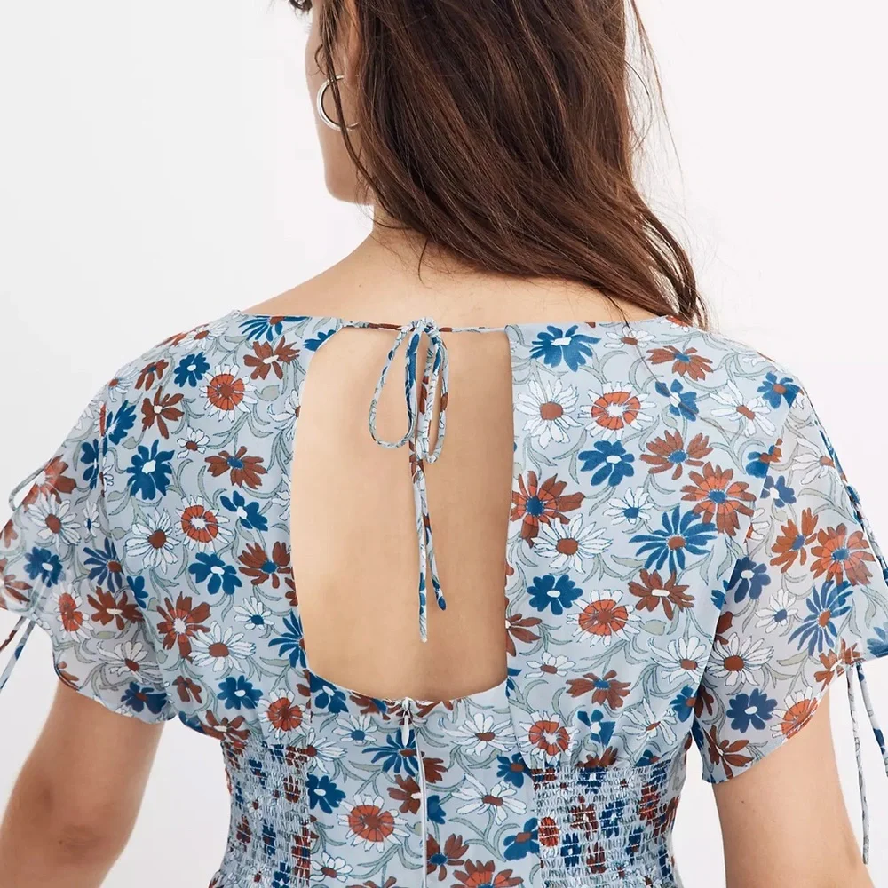 NWOT Madewell Open-Back Mini Dress in Wildflower Garden - Picture 2 of 6